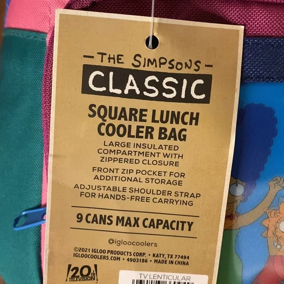 Igloo x The Simpsons Insulated Square Cooler Bag 9-Can Capacity - Picture 10 of 12